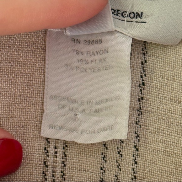 Pendleton plaid button up shirt long sleeve flax rayon blend beige SZ 1X - Picture 3 of 7